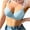 Blue, variant on Women's Plus Size Thin Ribbed Bra, Upper Support Lifting & Gathering for Everyday Comfort and Shaping Wear