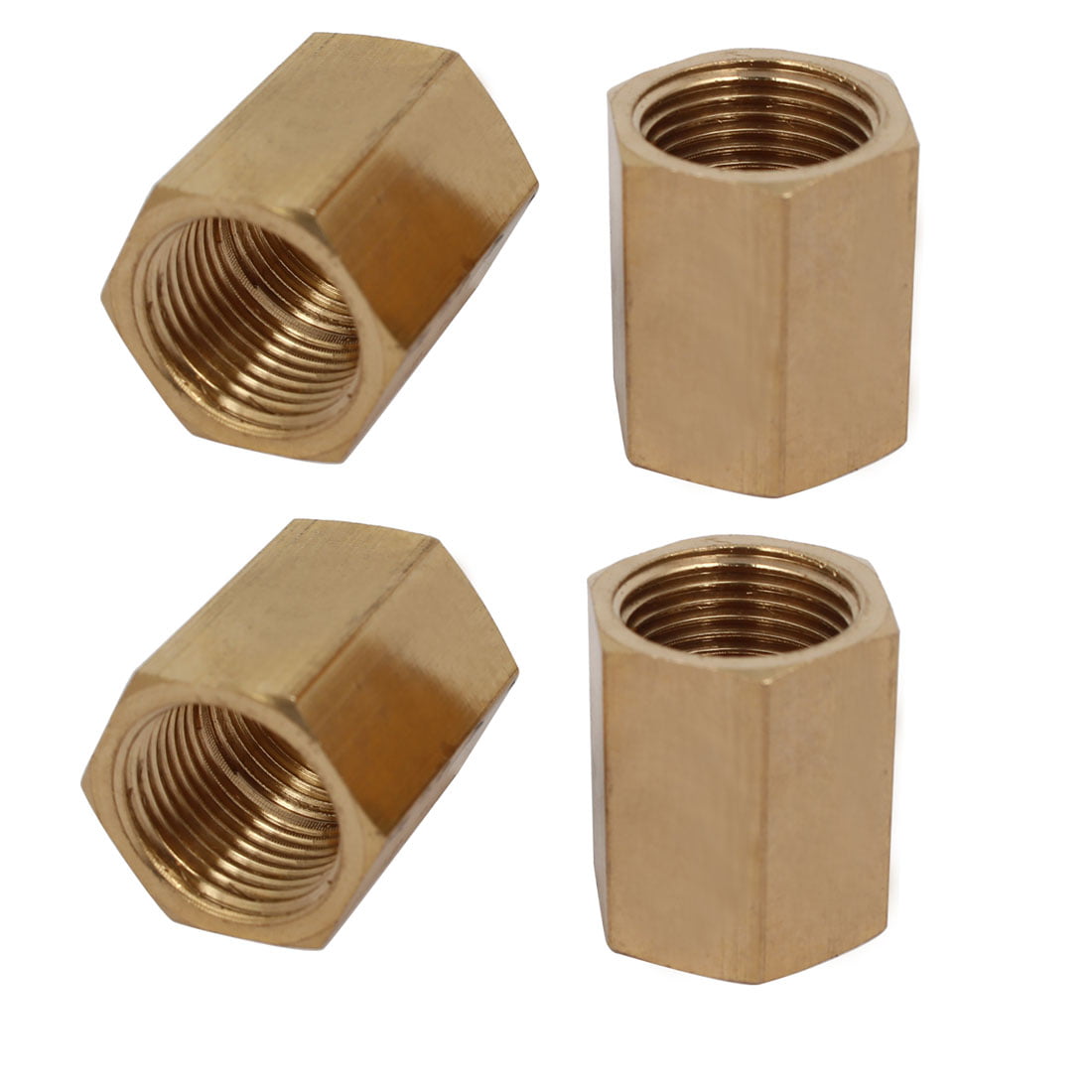 3/8BSP Female Thread Brass Pipe Fitting Straight Hex Rod Coupling Nut 4pcs