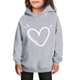 thumbnail image 2 of BaoFuBaoMei Travel Hoodies for Boys Girls Valentines Heart Long Cuffed Sleeve Sweatshirt Tops Fleece Lined Loose Hooded Fall Clothes for School Party Classroom Celebration, 2 of 5