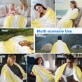 thumbnail image 5 of Lemon Yellow White Cooling Blanket,Lightweight Breathable Summer Throw Blanket with Double Sided Cold Effect,Gradient Vertical Stripes Geometric Picnic Blankets Bed Sheet for Hot Sleepers 60"x80", 5 of 8