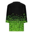 thumbnail image 2 of TaTaai Women St. Patrick's Day Print Loose V-Neck 3/4 Sleeve Top Casual Fashion T-Shirt Ladies Spring Daily Holiday Wear Lightweight Breathable Non-See-Through No Fading Stylish Top Gift, 2 of 5
