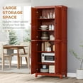thumbnail image 5 of HOMCOM 72.5" Pinewood Large Kitchen Pantry Storage Cabinet, Mahogany, 5 of 9