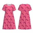 thumbnail image 3 of Bixox Robe d'Été à Manches Courtes pour Femmes Robe Ample Longueur Genou avec Poches-Imprimé Léopard, 3 of 7
