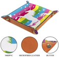 thumbnail image 3 of Jewelry Dish Trinket Tray Home Decor Wedding Gift for Her Small Ring Holder Colorful Unicorn Rainbow Pattern Flag, 16x16cm, 3 of 6