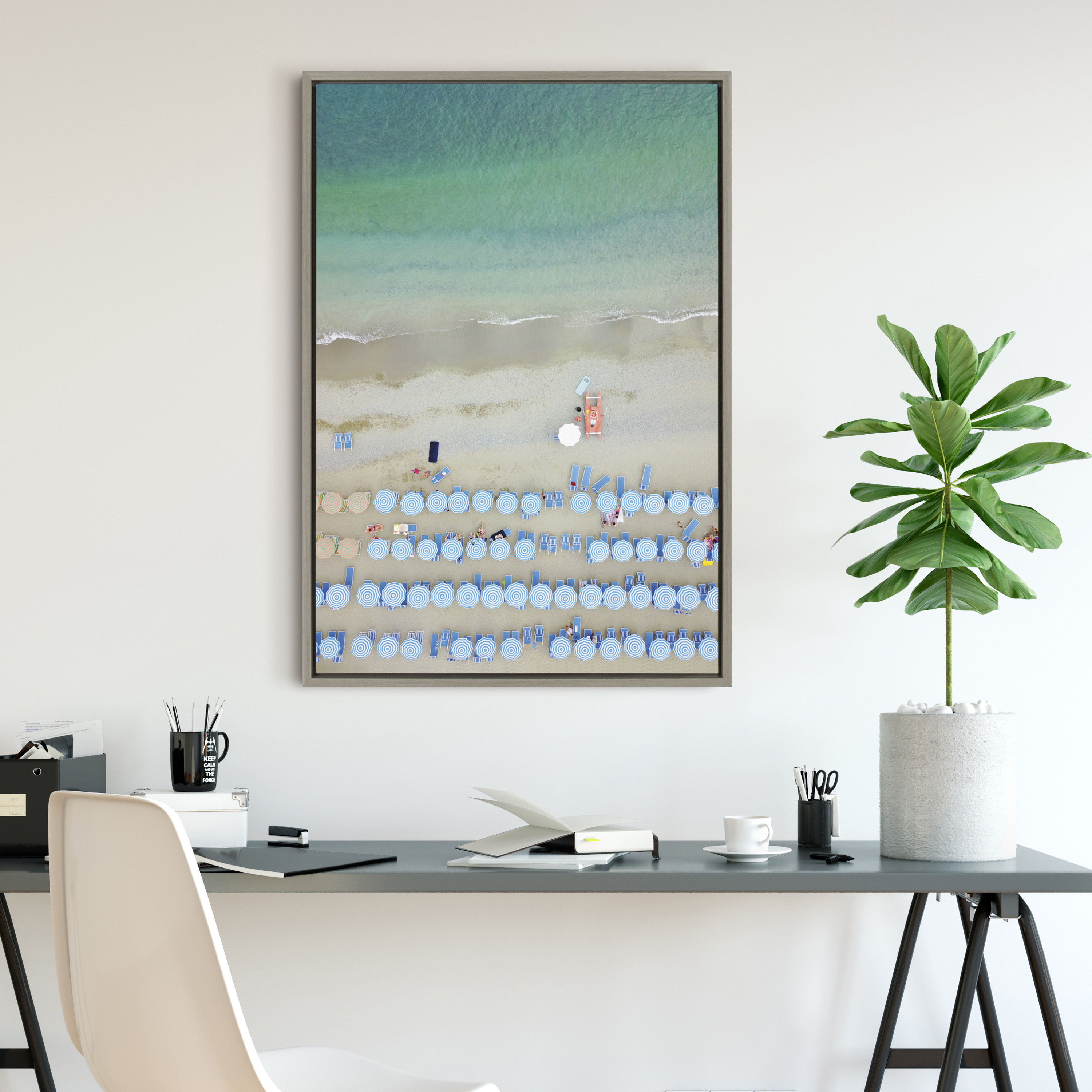 Kate and Laurel Beach Framed Canvas Art Print, 23" x 33"