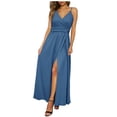 thumbnail image 2 of Vetsdori Sleeveless Maxi Dresses for Women Holiday Party Slip Dress Tank,Summer V-Neck Pleated Mujer Juniors Dress Solid Color, 2 of 5