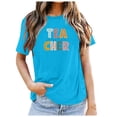 thumbnail image 2 of Ladies Fun Graphic T Shirt Cute Cartoon Printed T Shirt Color, 2 of 4