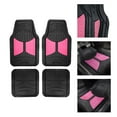 thumbnail image 3 of FH Group Universal Fit 4-Piece Full Set  Floor Mats 2 Tone Pink Black w/ Free Air Freshener, 3 of 9