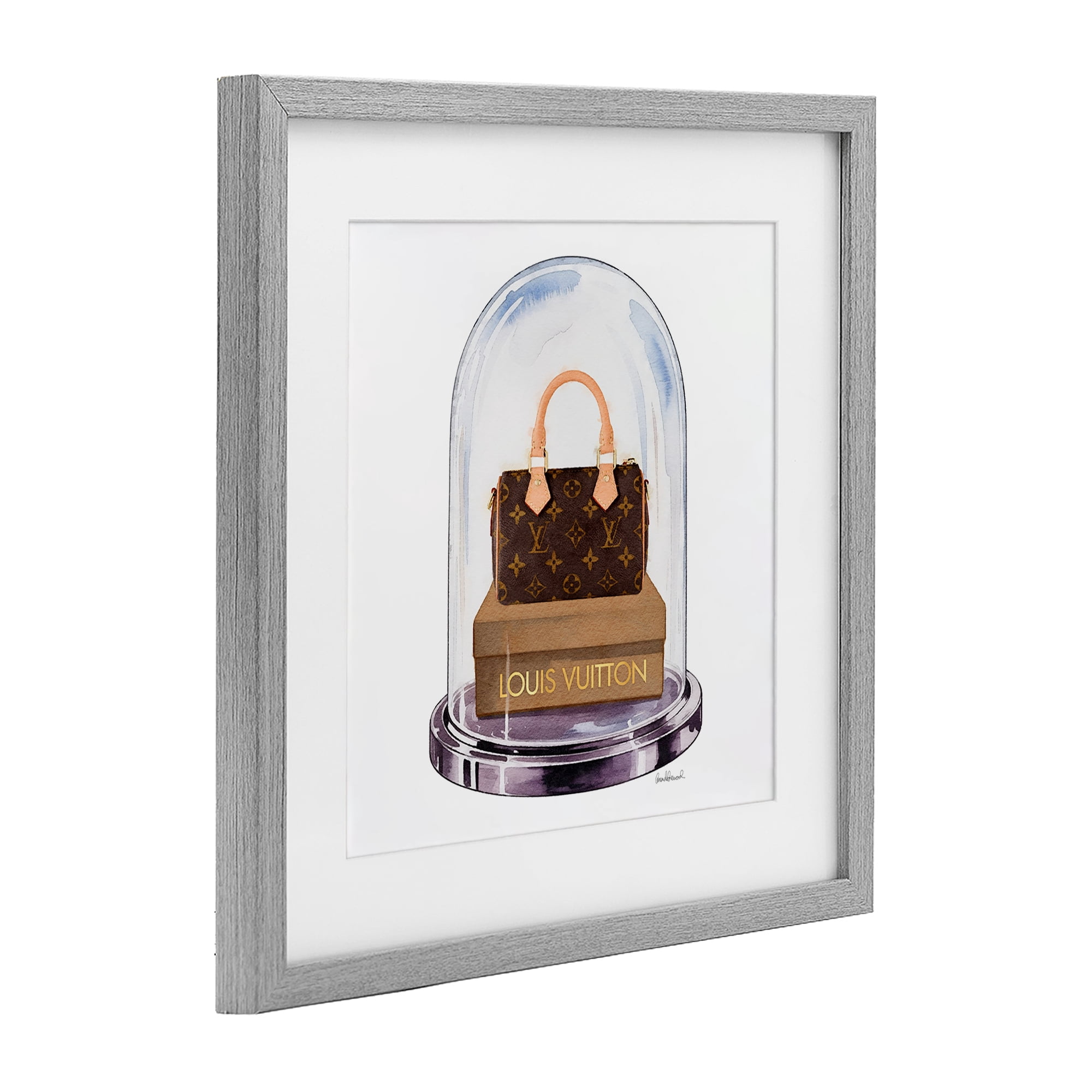 Stupell Industries Glam Purse Bell Jar Gray Framed Print Under Glass, design by Amanda Greenwood