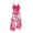 Rose Rouge, variante sur Qudderr Combinaison à Jambes Larges pour Filles Tout-Petits Combinaison à Volants Épaules Dénudées Body Imprimé pour Filles Été Taille 8-12T