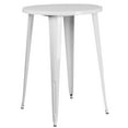 thumbnail image 4 of Flash Furniture Tristan Commercial Grade 30" Round White Metal Indoor-Outdoor Bar Table Set with 4 Vertical Slat Back Stools, 4 of 5
