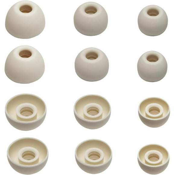 SDES-Silicone Ear Tips for Beats Studio Buds+/Beats Fit Pro Replacement Earbuds Tips for Beats Earbuds 6 Pairs Ivory White