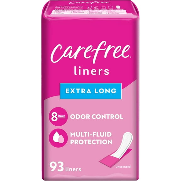 Carefree Acti Fresh Extra Long Daily Liners, Unscented, 93 Ea, 2 Pack