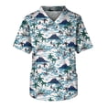 thumbnail image 1 of Men's Short Sleeve V-Neck Summer Print Chest Pocket Care Worker Top L, 1 of 3