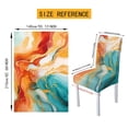 thumbnail image 6 of TSOVTHRID Orange Green Marble Print 7-Pc Tablecloth and Chair Covers Set, Stretch Spandex Table Cover and Chair Slipcovers Stretch Seat Protector for Home Hotel Banquet Decor, 6 of 6