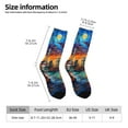 thumbnail image 2 of Haiem Neon Shanghai Cityscape Night Pattern Crew Socks – Soft & Durable Moisture-wicking Socks, Stay-Up Fit for Business, Work, and Casual Wear Size 5-11, 2 of 6