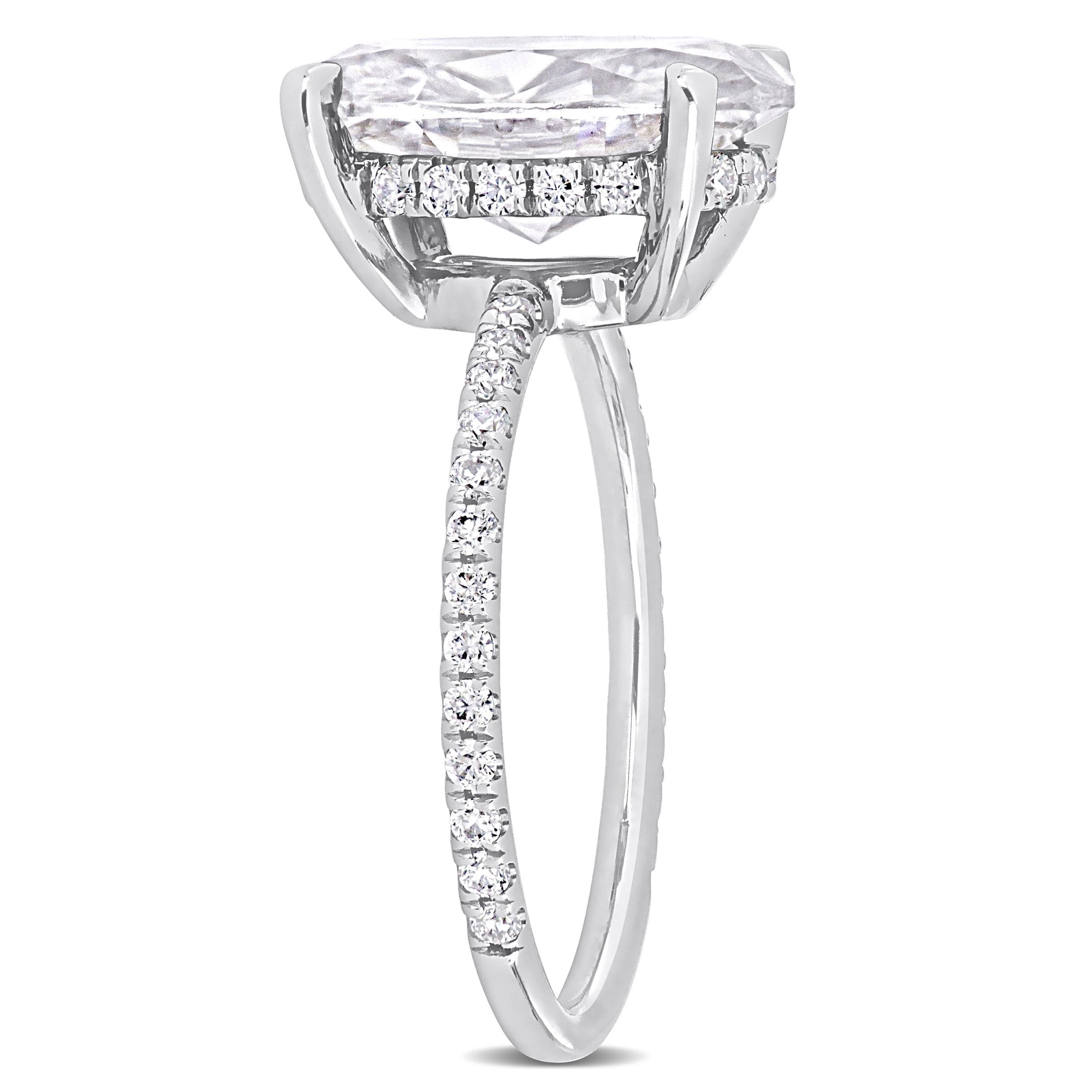 Everly Women's Created Moissanite 10K White Gold Engagement Ring
