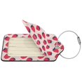thumbnail image 4 of Rocae Strawberry for Leather Luggage Baggage Tags ID Label Privacy Cover ID Label with Stainless Steel Loop and Address Card, 4 of 5