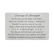 FALOGIJE Courage and Strength Wallet Card, Encouragement Gifts for Men Women, Inspirational Birthday Gifts for Boys Girls Teens