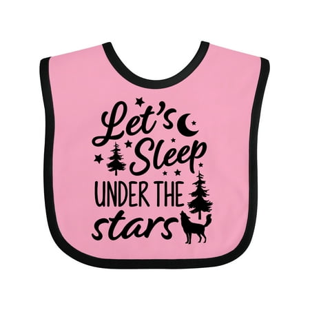 

Inktastic Adventure Let s Sleep Under the Stars with Moon and Wolf Gift Baby Boy or Baby Girl Bib