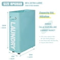 thumbnail image 2 of Caroeas 26'' Rolling Slim Laundry Basket with Wheels, Collapsible Laundry Hamper on Wheels Tall Thin Narrow Foldable Storage Bins for Corner, Light Blue, 2 of 5