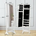thumbnail image 4 of Giantex Jewelry Armoire Cabinet, Standing Jewelry Organizer w/Full-length Mirror & 3 Adjustable Angles, White, 4 of 9