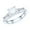 Silver, variant on Sterling Silver Tapered Baguette and Round Brilliant Cut Simulated Diamond Three-Stone Promise Engagement Ring For Women (5.5)