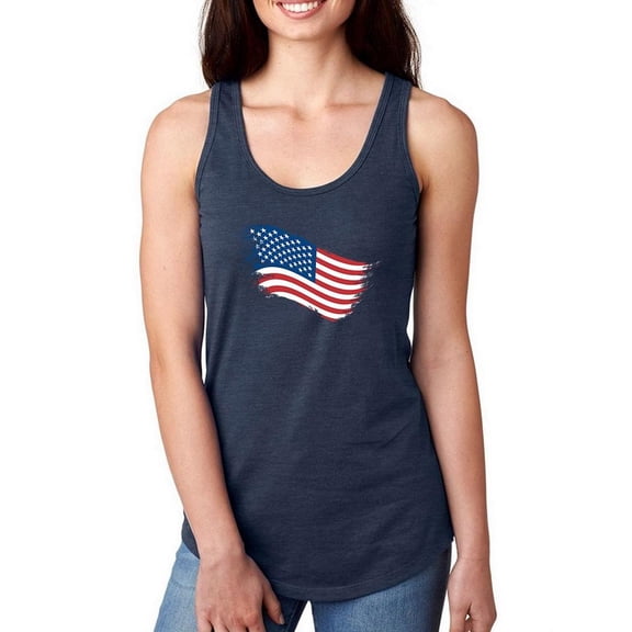 American Flag Art Racerback Tank Women -Image by Shutterstock, Female XX-Large