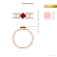 thumbnail image 4 of ANGARA Natural Square Ruby Parallel Split Shank Ring with Accents in 14K Rose Gold for Women (Size-4mm) | July Birthstone Jewelry for Her | Natural Ruby Rings, 4 of 9