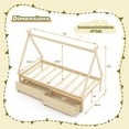 thumbnail image 3 of Costway Twin Size Wooden House Bed with 2 Drawers Roof Storage for Boys & Girls Natural, 3 of 10