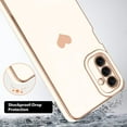 thumbnail image 2 of Compatible with Samsung Galaxy A13 5G Case Luxury Love Heart Plating Gold Bumper Upgraded Full Camera Protection Soft TPU Shockproof Anti-Scratch Phone Cover-White, 2 of 11