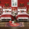 thumbnail image 3 of Yoneston 12" Twin Metal Bed Frame with 2-Tire Storage Headboard for Girls, Heavy Duty Platform Bed Frame No Box Spring Bedroom Furniture, White, 3 of 10