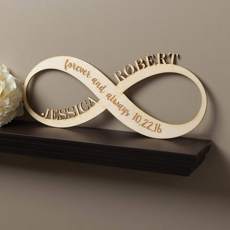 Infinity Sign Personalized Wood Plaque (Best Wedding Gifts For Older Couples)