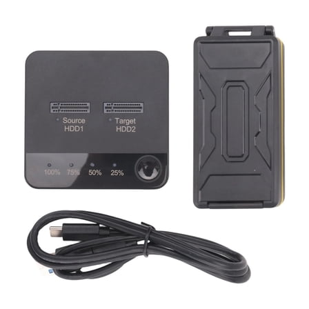 Rollbacks & More M.2 Duplicator Dual Bay SSD Enclosure External Hard Disk Docking Station with Clone for M2 HDD Reader