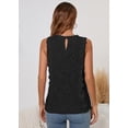 thumbnail image 7 of SHOWMALL Women's Tank Tops Casual Lace Trim Embroidered Hollow Out Full Liner V Neck Summer Sleeveless Shirts, Black, Size Large, 7 of 7