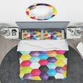 thumbnail image 3 of Designart 'Bright Hexagons' Modern Duvet Cover Set, 3 of 4