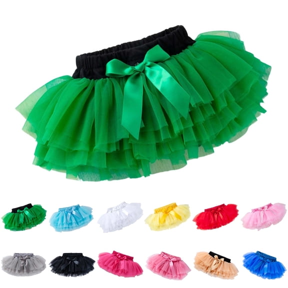 UJNDER Mesh Skirt Childrens Summer Skirts for Girls Half Length Skirts for Babies Tutu Skirts Festival Short Skirts for 0-24 Months Skirts for Girls Green,3-6 Months