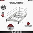thumbnail image 4 of Rev-A-Shelf 5WB1-0918CR-1 8.5"x18" Pullout Wire Basket Cabinet Organizer, 4 of 11