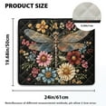thumbnail image 2 of ZIATUBLES Dragonfly Floral Washer Dryer Dust Proof Top Cover Wrapped Design Washing Machine Top Protector Pad Versatile Home Laundry Room Kitchen Decor Accessories, 24 x 19.7 Inch, 2 of 7