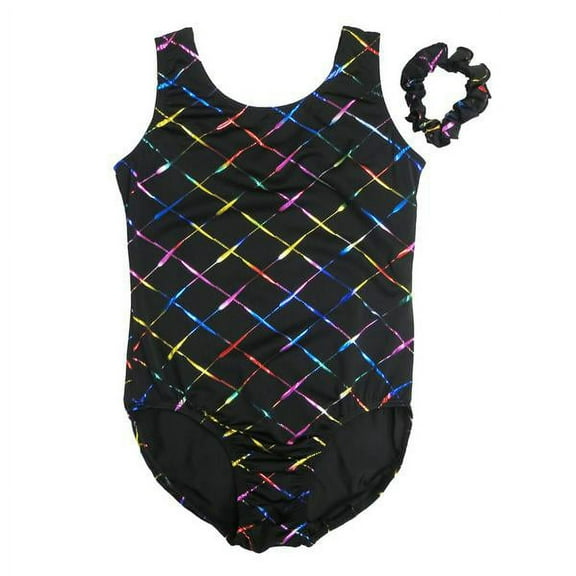 Wenchoice Black & Rainbow Crisscross Leotard - Infant, Toddler, Girls & Women Adult Xs