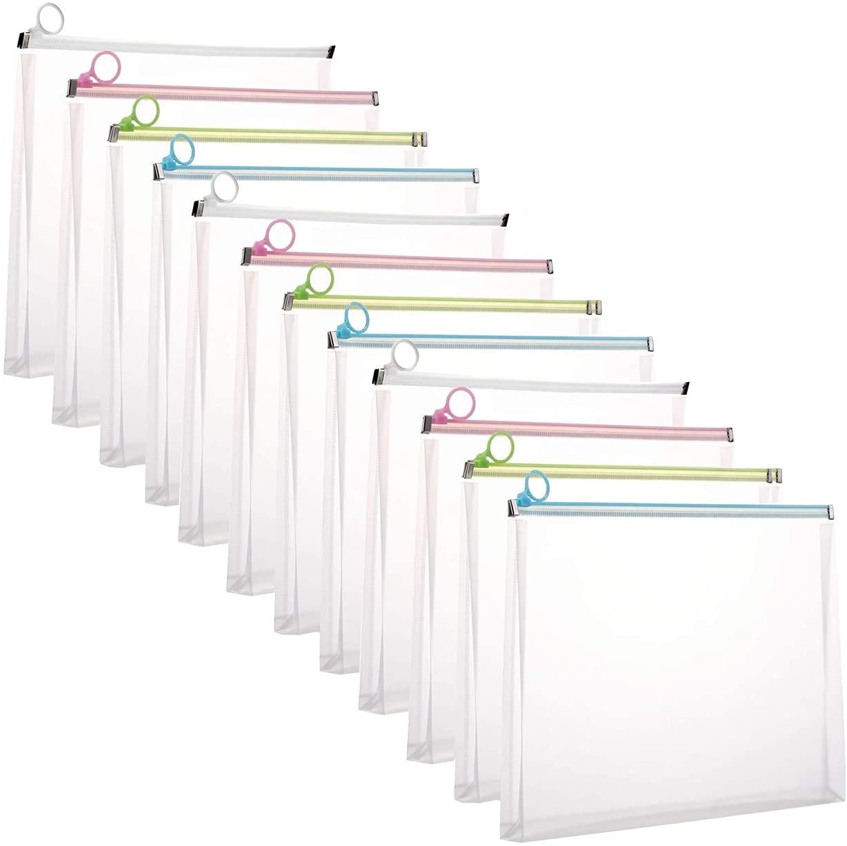 24pcs HOT A4 Polypropylene Document Folder Bags Clear File Envelope Bags 