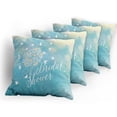 thumbnail image 5 of Ambesonne Blue Throw Pillow Cover 4 Pack, Clear Sky Flowers, 16", Sky Blue Cream and White, 5 of 7