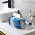 thumbnail image 2 of Psesaysky Rectangular Tissue Box Cover, Pu Leather Rectangle Tissue Box Holder with Bottom Buckle Modern Stylish Facial Organizer for Home, Car, Hotel, Office 9.7"X5.2"X5.1" (Blue Marbling), 2 of 7