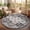 Gray Coffee, variant on GlowSol Vintage Trellis 5ft Round Rug Washable - Non Slip Low Pile Circle Area Rug for Living Room, Machine Washable Indoor Carpet for Bedroom Nursery, Blue and Yellow