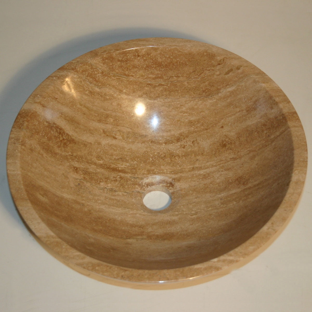 Silkroad Exclusive Bathroom Vessel Sink Natural Travertine Stone Basin