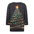 thumbnail image 4 of FDGIU Women's Christmas Tree Shirt 2025, Cute Print 3/4 Sleeve Crewneck Tunic Top for Holiday Casual Outfit Gifts, 4 of 5