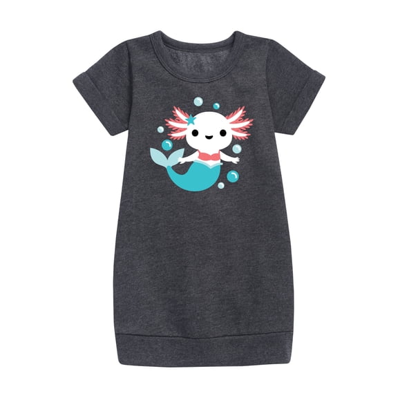 Axolotl Mermaid - Toddler & Youth Girls Fleece Dress