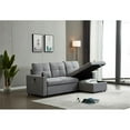 thumbnail image 3 of Pemberly Row Reversible Fabric Sleeper Sectional with USB in Gray, 3 of 18