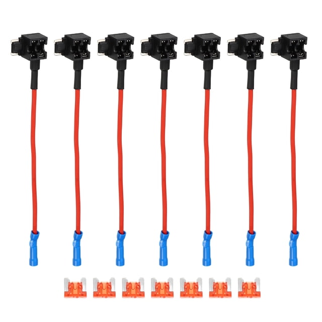 1 juego Universal 7 Uds grifo de fusible para coche agregar un adaptador de circuito de 12V con 7 Uds 10A fusible tipo cuchilla Mini APS de perfil bajo