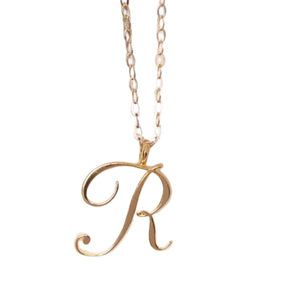 DESIGNICE 2026 New Initial Necklaces for Women,Elegant Silver Initial Necklace,Chic Dainty Necklace,Simple Custom Initial Necklace for A Timeless Look,R